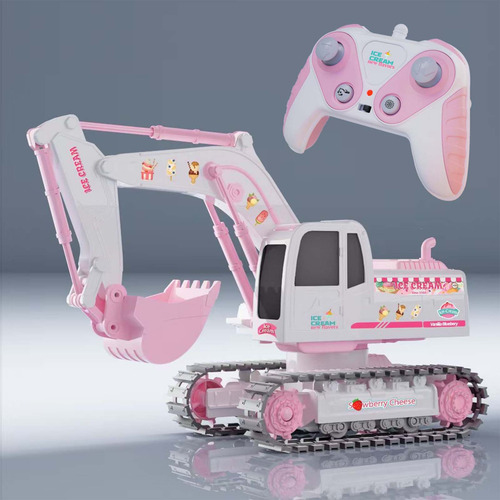 Excavadora Pinks Romantic Alloy Track Con Mando A Distancia,