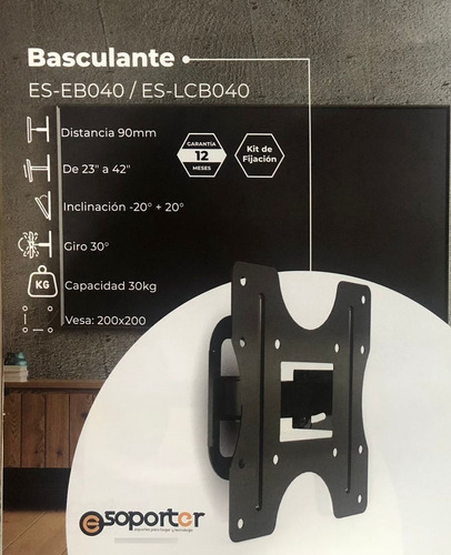 Imagen 1 de 3 de Soporte Con Inclinación De 23 A 42 Es-eb040 Soporter