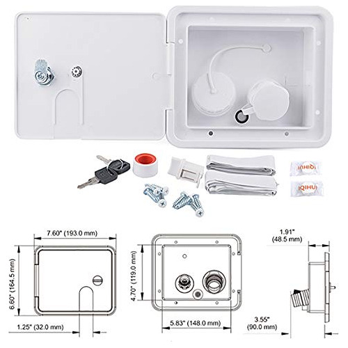 Cerradura Entrada Agua Para Remolque Autocaravana Plastico