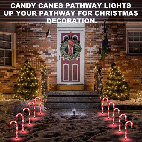 Luces De Bastón De Caramelo De Navidad, Juego De 5 Bastones