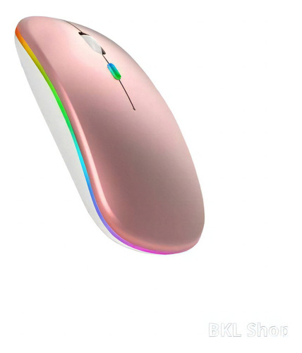 Mouse Sem Fio Recarregável Led Rgb Bluetooth Leve Wireless Cor Rosa