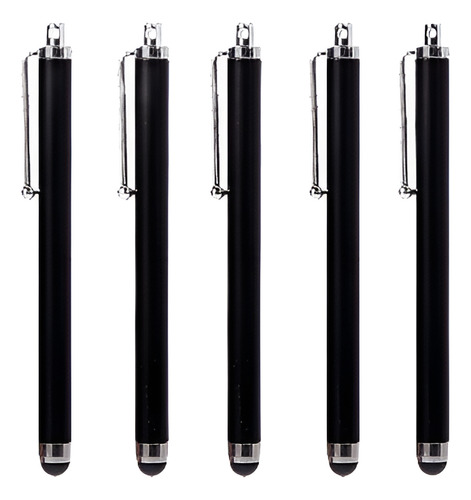 5 X Negro Metal Universal Stylus Touch Pens Para iPhone iPad