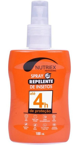 Repelente Insetos Spray 100ml Até 4 Horas Proteção Nutriex