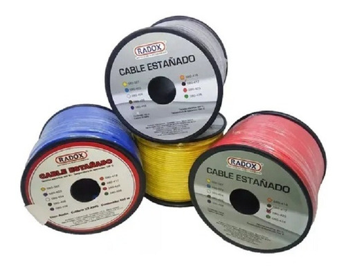 3 Carretes 100 Metros De Cable Estañado Calibre 22 Awg 