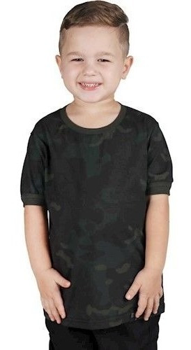 Camiseta Infantil Camuflada T-shirt Soldier Kids Bélica