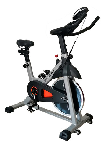 Bicicleta Spinning Fija Indoor Gadnic Fit Display Disco 13kg Color Gris/Negro