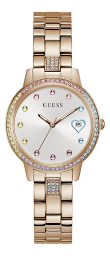Reloj Guess Para Dama Ladies Fashion Relojes Mujer Correa Oro/rosa Bisel Oro Rosa Fondo Oro Rosa