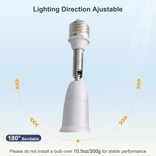 Lámpara De Luz Led E27 A E27 Con Base De Extensión Extendida