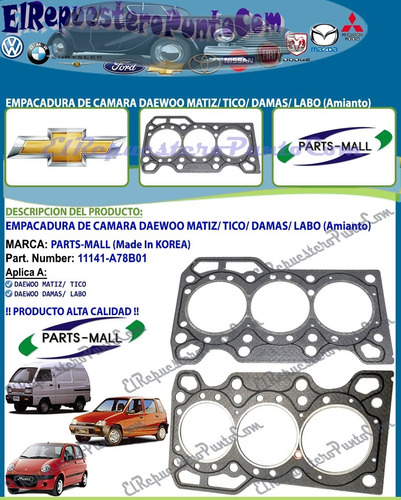 Empacadura De Camara Daewoo Matiz Tico Damas Labo (amianto)