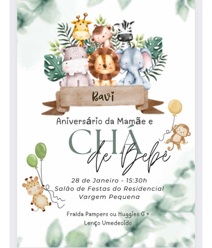 Convites Aniversário, Chá, Save The Date