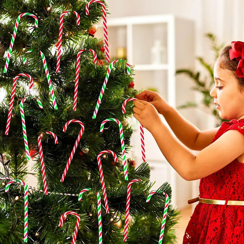 Sd 60 Bastones De Caramelo Navideños, Adornos For Árboles