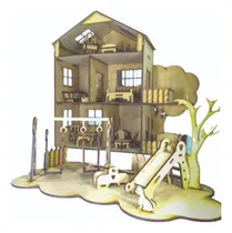 Comprar Casita Arbol Fibrofacil Mdf + 20 Muebles + Placita