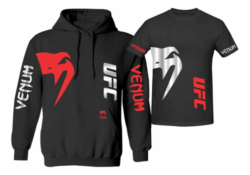 Kit Sudadera Sport + Playera Ufc Venum Fight Mod 6 Silver