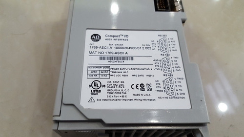 Allen Bradley 1769-ascii Compactlogix **garantizado** (Usado)