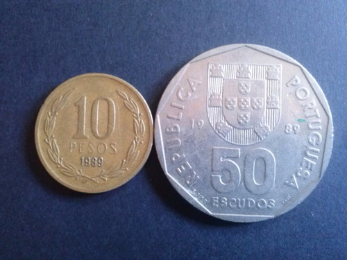 Moneda Portugal 50 Escudos Cobre 1989 (c24)