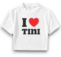 Comprar Remera I Love Tini Corta Corta Top Corazon Tini Stoessel 