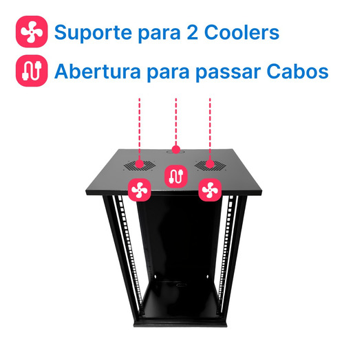 Mini Rack / Parede 19'' 20u X 770mm Desmontável Frete Gratis