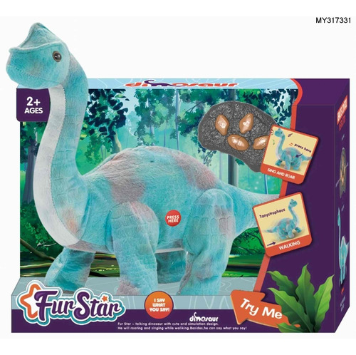 Peluche Brontosaurio Dinosaurio R/c Movimiento Y Sonido 42cm