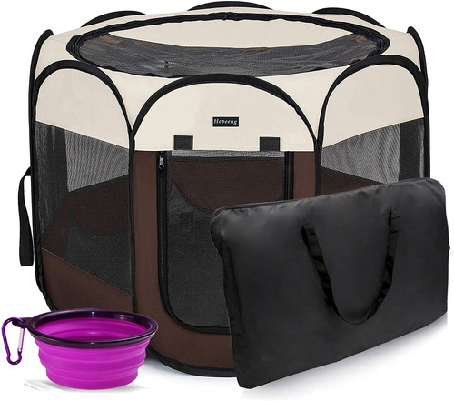  Portable Foldable Pet Playpen And Carrying Case Collap...