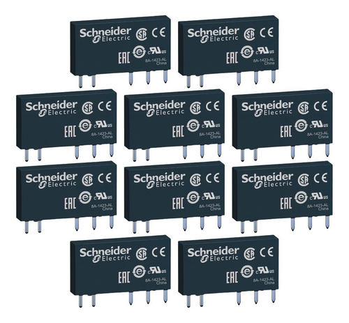 Kit 10 Relés 6a 24v Interface Mini Rsl1ab4bd - Schneider