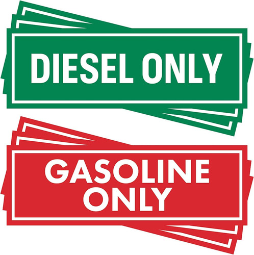 Diesel Only & Gasoline Only - Letrero Adhesivo Resistente A 