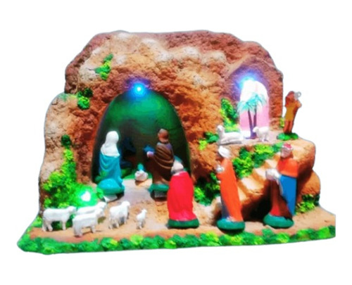 Mini Pesebre Navideño Con Luces