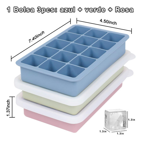 Molde De Hielo De Tres Piezas, Bandeja For Cubitos De Hielo