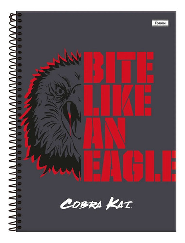 Cadernos Cobra Kai 160 Folhas 10m Escolar Universitário 1 Un Cor Cinza