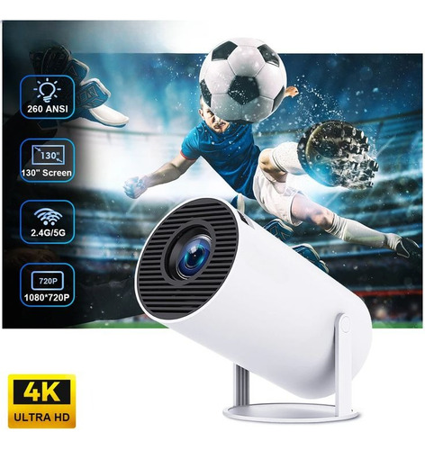 Proyector Portátil 4k Hy300 Wifi Color Blanco Blanco