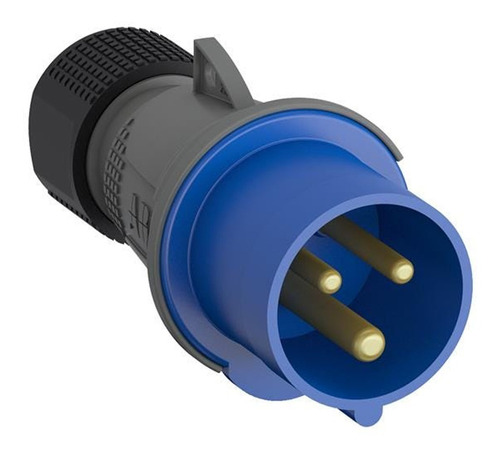 Plug Industrial Macho 2p+t 32a 200/250v 6h Ip44 Azul Abb