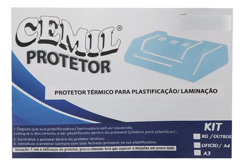 Protetor Termico Carrier Laminação Plastificação 3 Peças Ofi