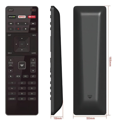 Control Para Televisión Tv Generico Vizio Con Apps Xrt122 Series E