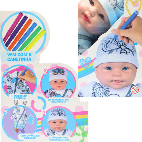 Boneca Miyo Para Colorir Com 6 Canetinhas