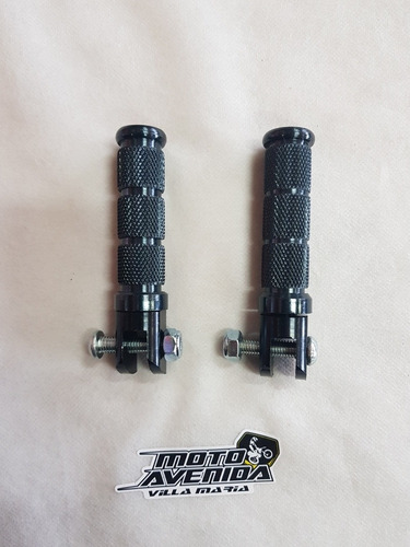 Imagen 2 de 3 de Pedalin Trasero H03 Negro Juego Aluminio Nsu Moto Avenida