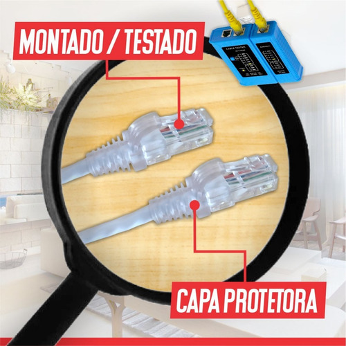 Cabo Internet / Rede Lan Utp Montado Branco 8 Metros R2560
