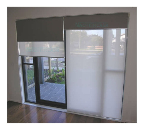 Cortina Roller Doble Blackout Sun Screen 6% Blanca 1.30x1.25