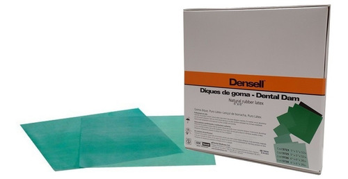 Goma Dique Dental Densell 6x6 Verde X 36 Unidades