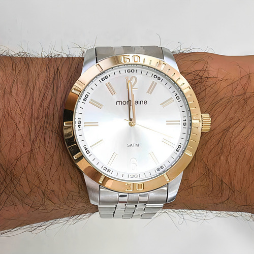 Relogio Mondaine Analógico 99529g0mvne1 Pulso Prateado 99529 Cor do bisel Dourado Cor do fundo Prata