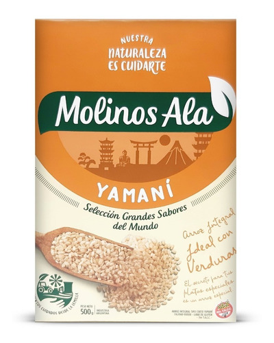 Arroz Yamani Molinos Ala Integral Sin Tacc Caja X 500 Gramos