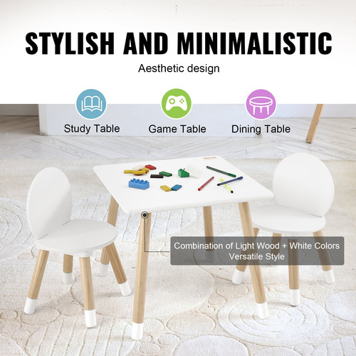 Juego De Mesa Y 2 Sillas Para Niños Multiactividades Manuali