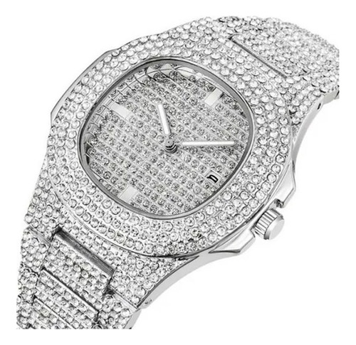 Reloj De Diamante De Acero Inoxidable Hombre Moda Diamantes