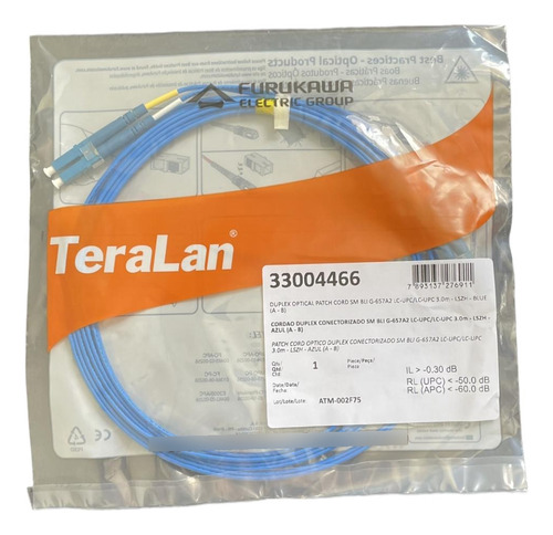 15 Cordão Duplex Furukawa Sm Bli G-657a2 Lc-lc 3mt 33004466
