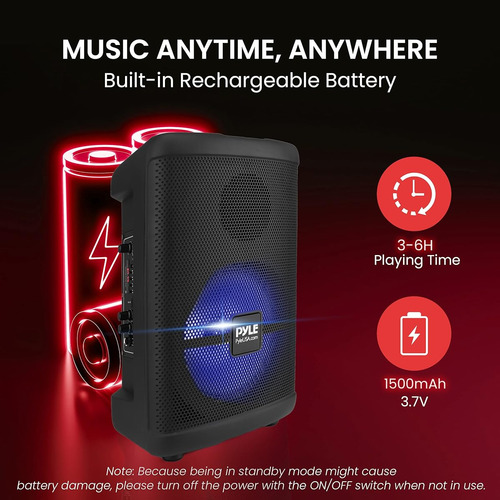 Pyle Altavoz Bluetooth Pa Portatil De 240w 8 Sistema