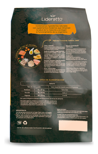 Alimento Natural Lideratto Perro Senior Pollo Y Salmon 2k