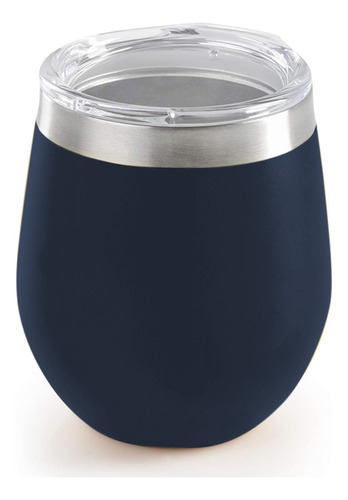 Mate Acero Inox C/ Tapa Vaso Térmico Bebidas Frías Calientes Color Azul Oscuro