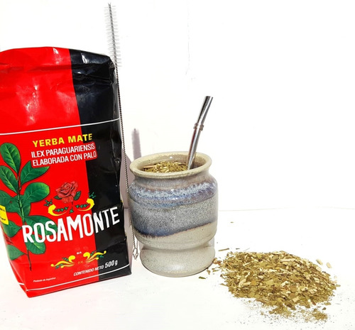 Imagen 3 de 3 de Kit De Mate Argentino Mate- Bombilla - Yerba Mate Y Cepillo