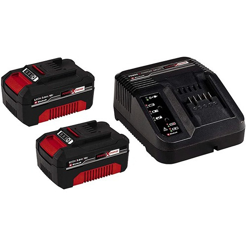 Combo Starter Kit Einhell Cargador Rapido + 2 Baterías 18v 3.0 Ah / 3 Amp Litio Ion Power X-change Led Control De Carga