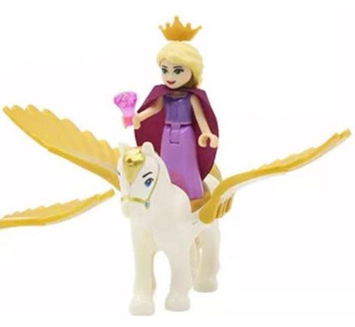 Boneco Blocos De Montar Rapunzel Cavalo Alado