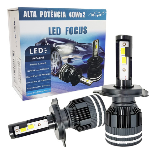 Kit Ultra Led 80w H4 Focus Rayx 12000 Lumens 6000k