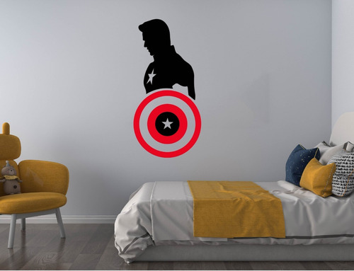 Vinil Decorativo Capitan America Escudo Para Pared